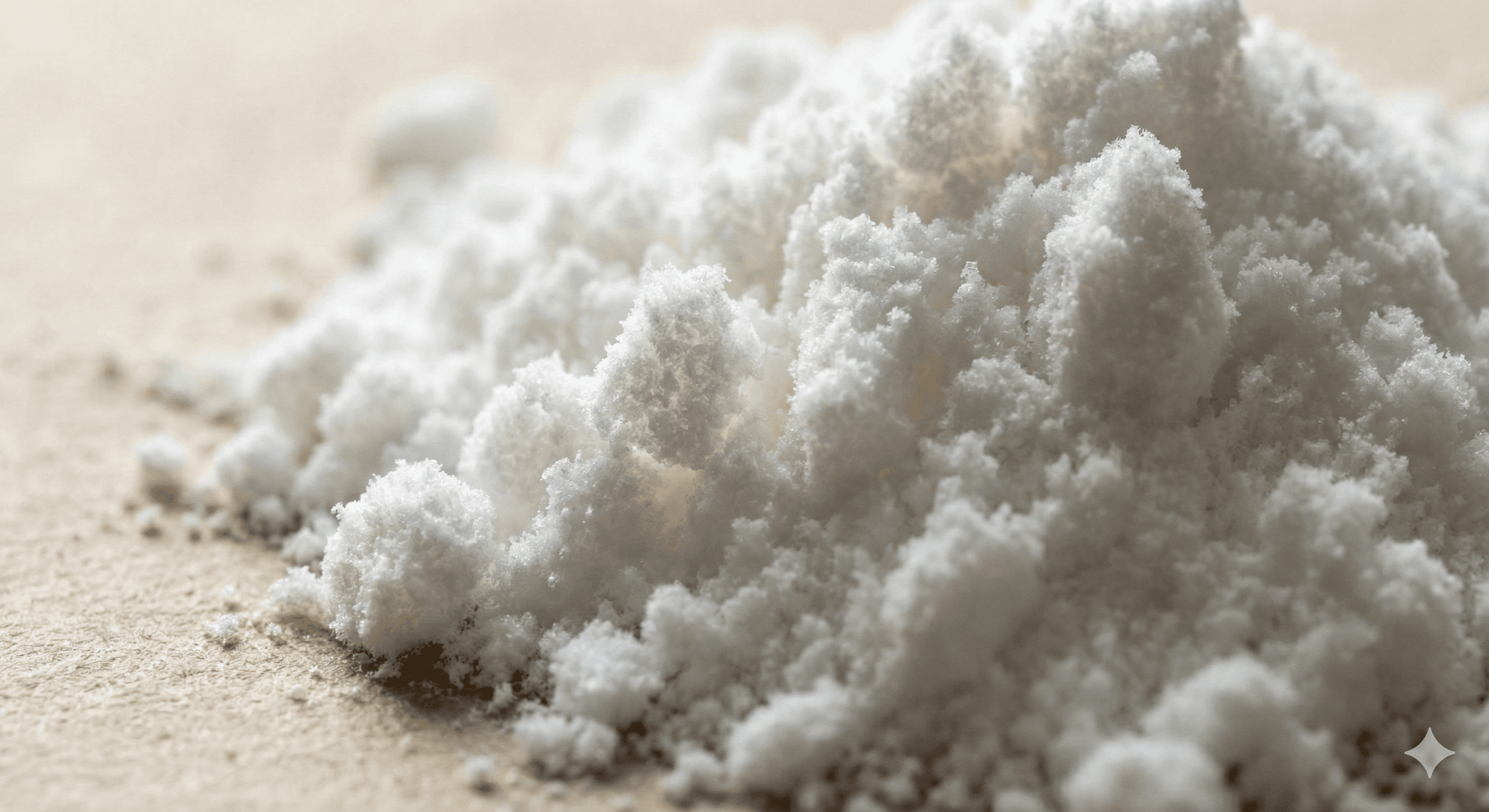 Close-up of finely milled sela vegan creatine powder.